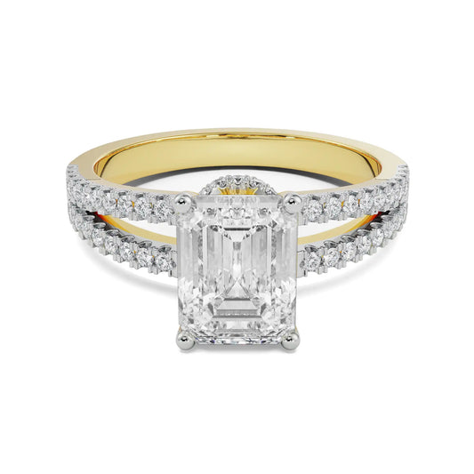 Emerald Cut Lab Grown Radiant Bridal Band