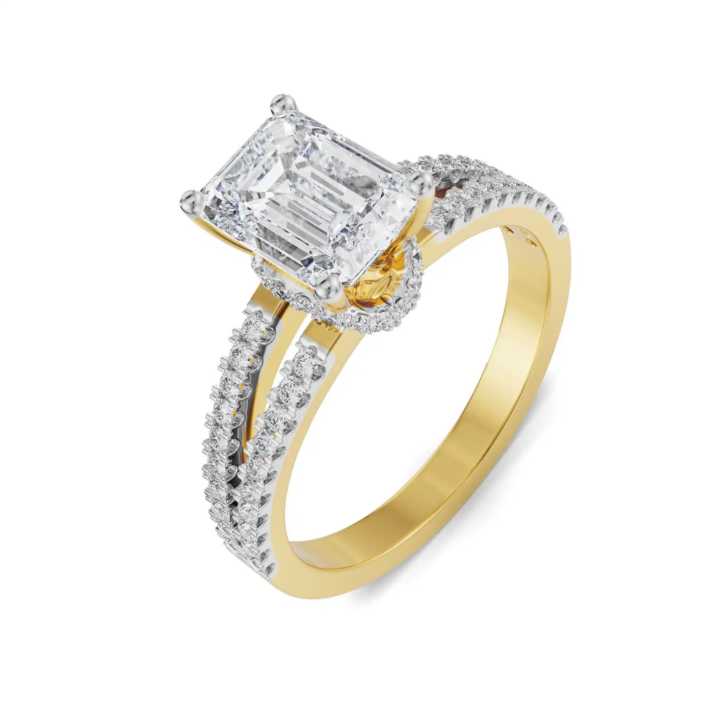 Emerald Cut Lab Grown Radiant Bridal Band