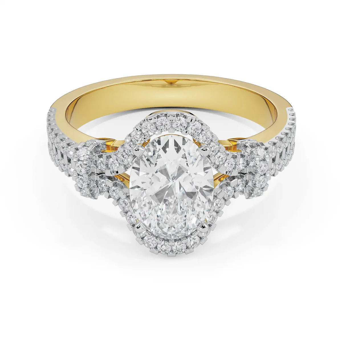 Glimmery Oval Lab Brilliant Engagement Circle