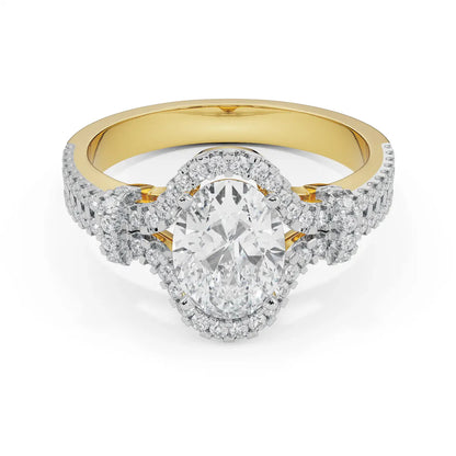 Glimmery Oval Lab Brilliant Engagement Circle