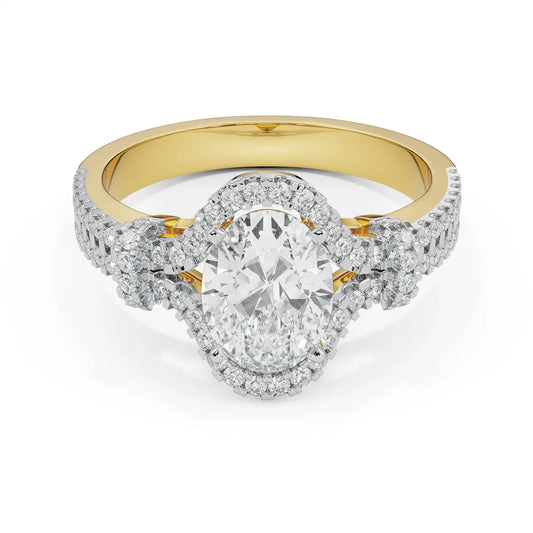 Glimmery Oval Lab Brilliant Engagement Circle