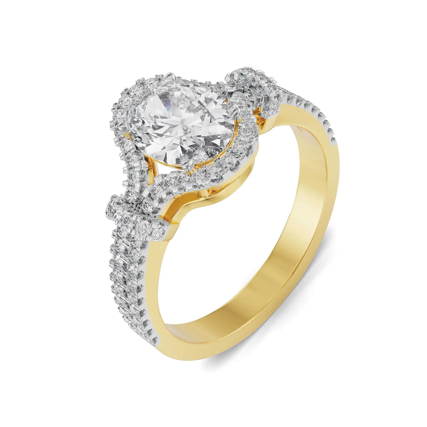 Glimmery Oval Lab Brilliant Engagement Circle