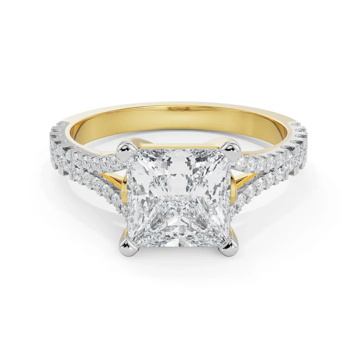 Mauve Princess Cut Lab Luxe Engagement Circle
