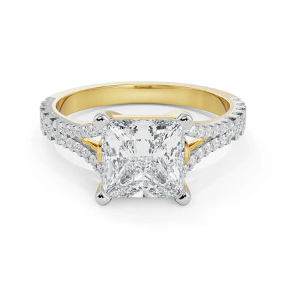 Mauve Princess Cut Lab Luxe Engagement Circle