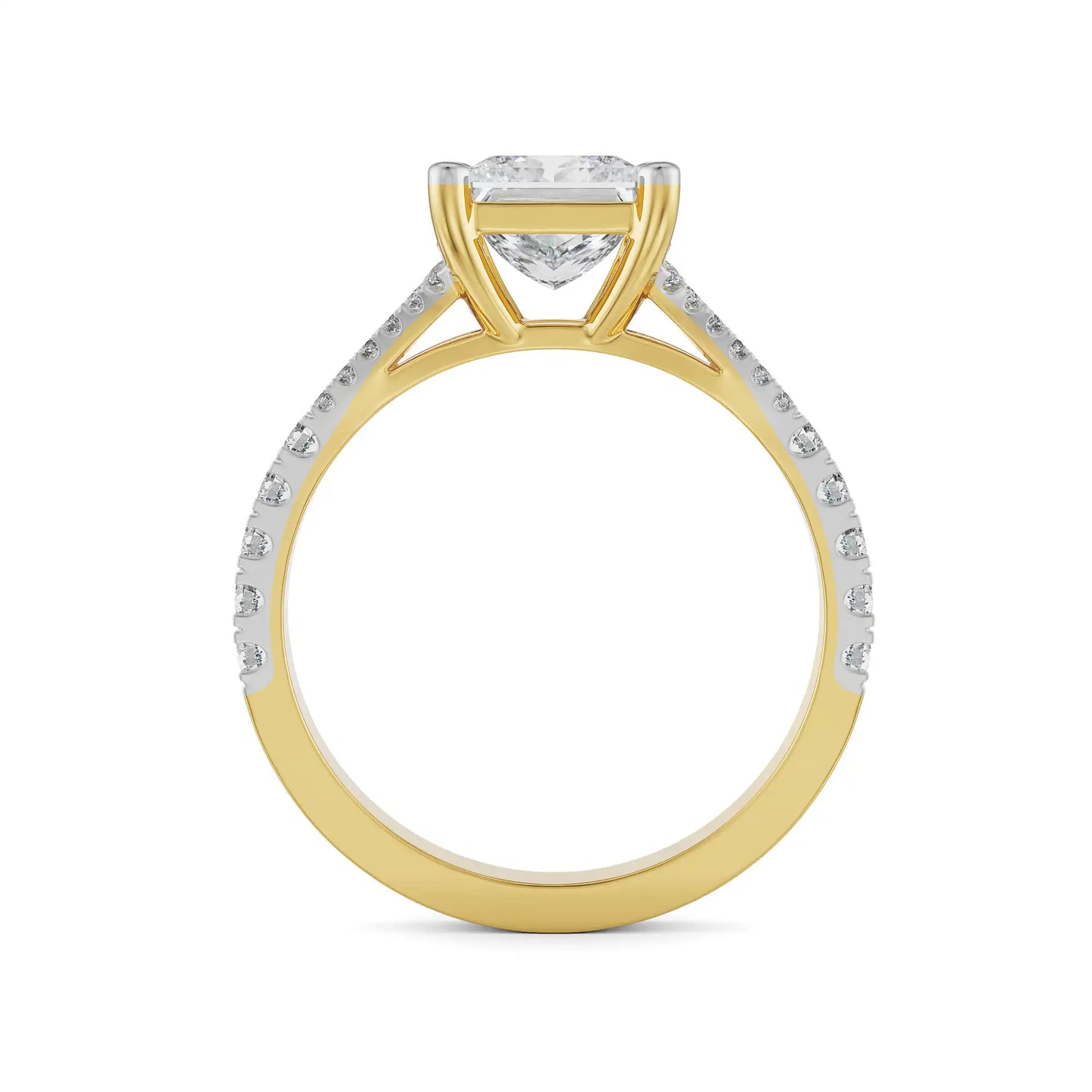 Mauve Princess Cut Lab Luxe Engagement Circle