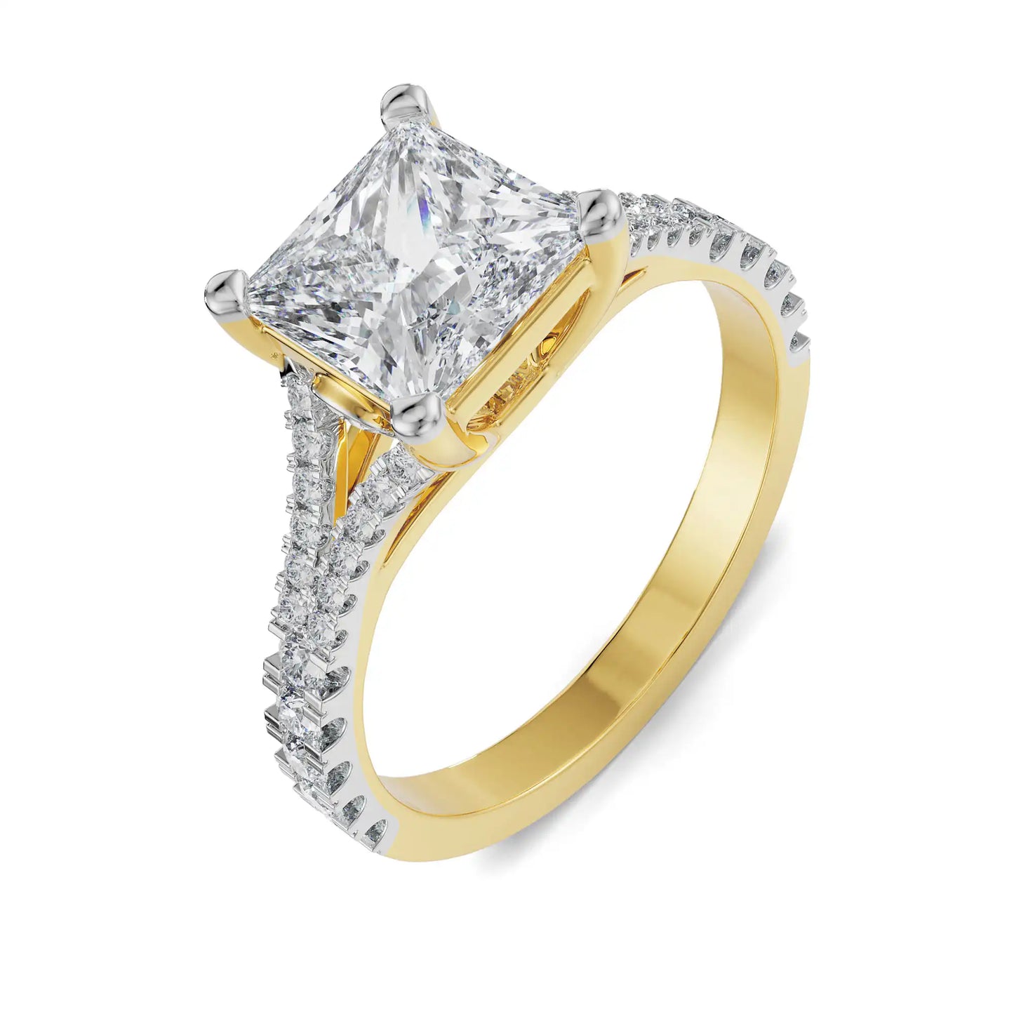 Mauve Princess Cut Lab Luxe Engagement Circle