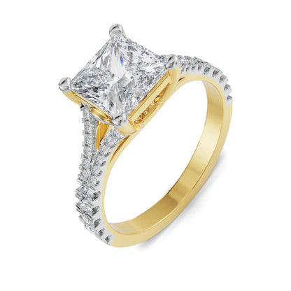 Mauve Princess Cut Lab Luxe Engagement Circle