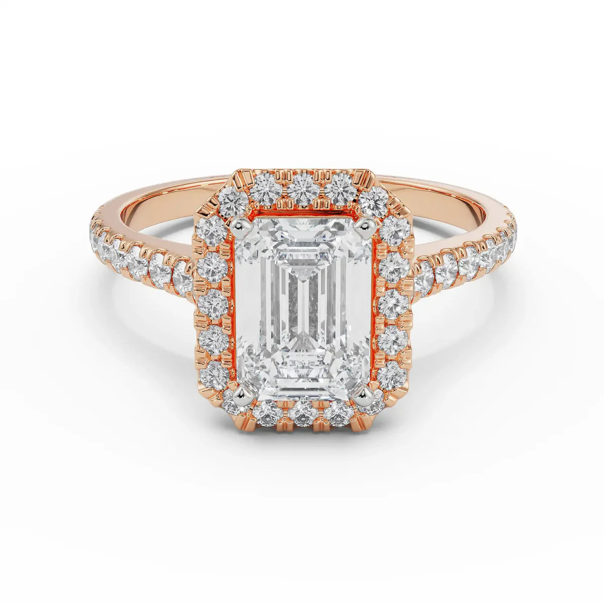 Pavé Lab Grown Brilliant Halo Engagement Band
