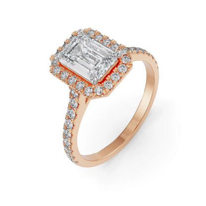 Pavé Lab Grown Brilliant Halo Engagement Band