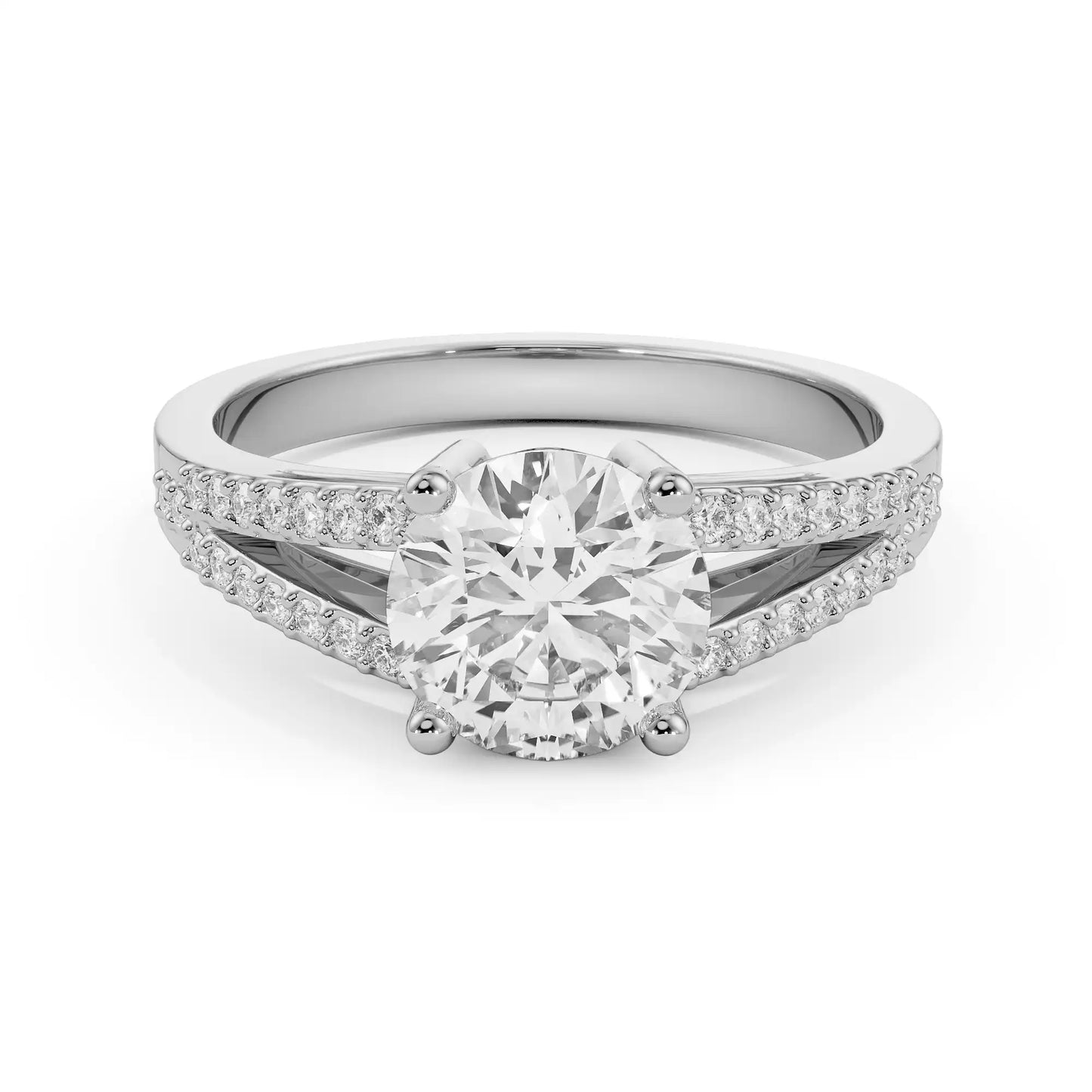 Pavé Circular Lab Radiant Engagement Ring