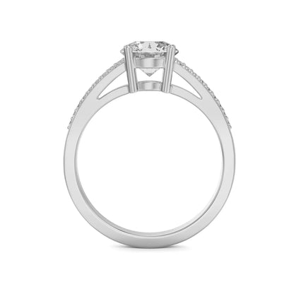 Pavé Circular Lab Radiant Engagement Ring