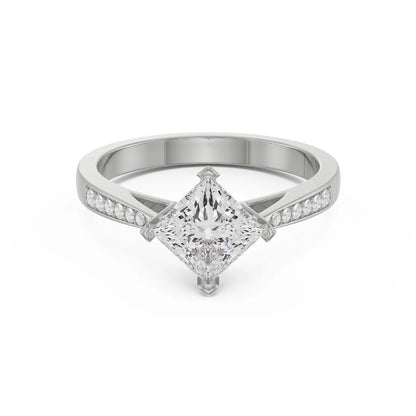 Princess Cut Lab Brilliant Engagement Band