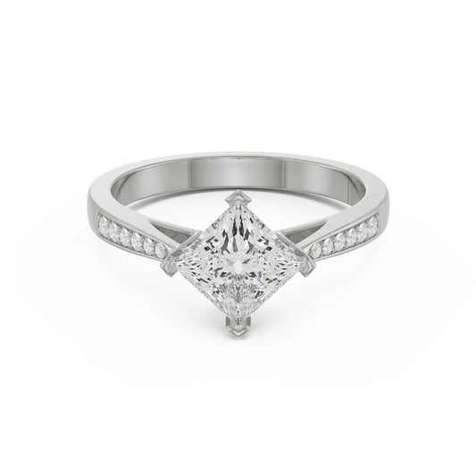 Princess Cut Lab Brilliant Engagement Band