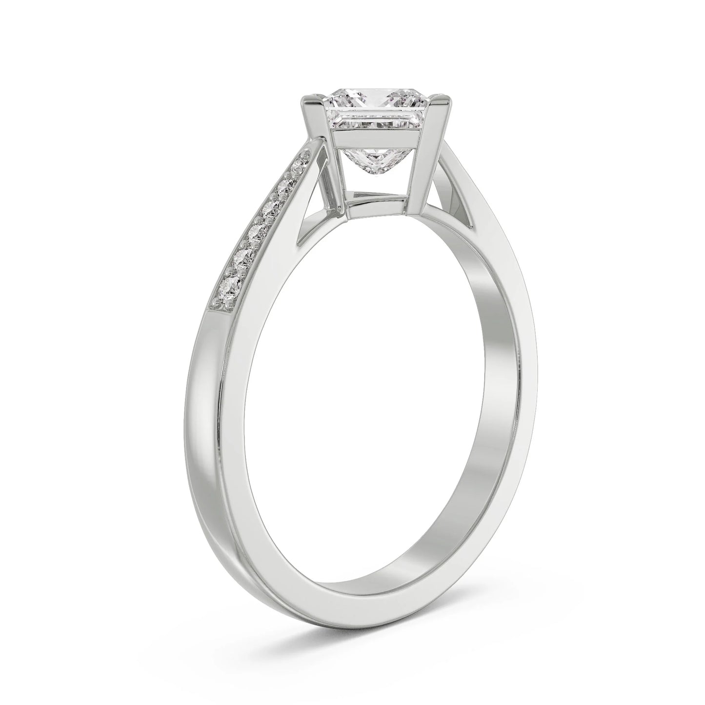 Princess Cut Lab Brilliant Engagement Band