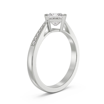 Princess Cut Lab Brilliant Engagement Band