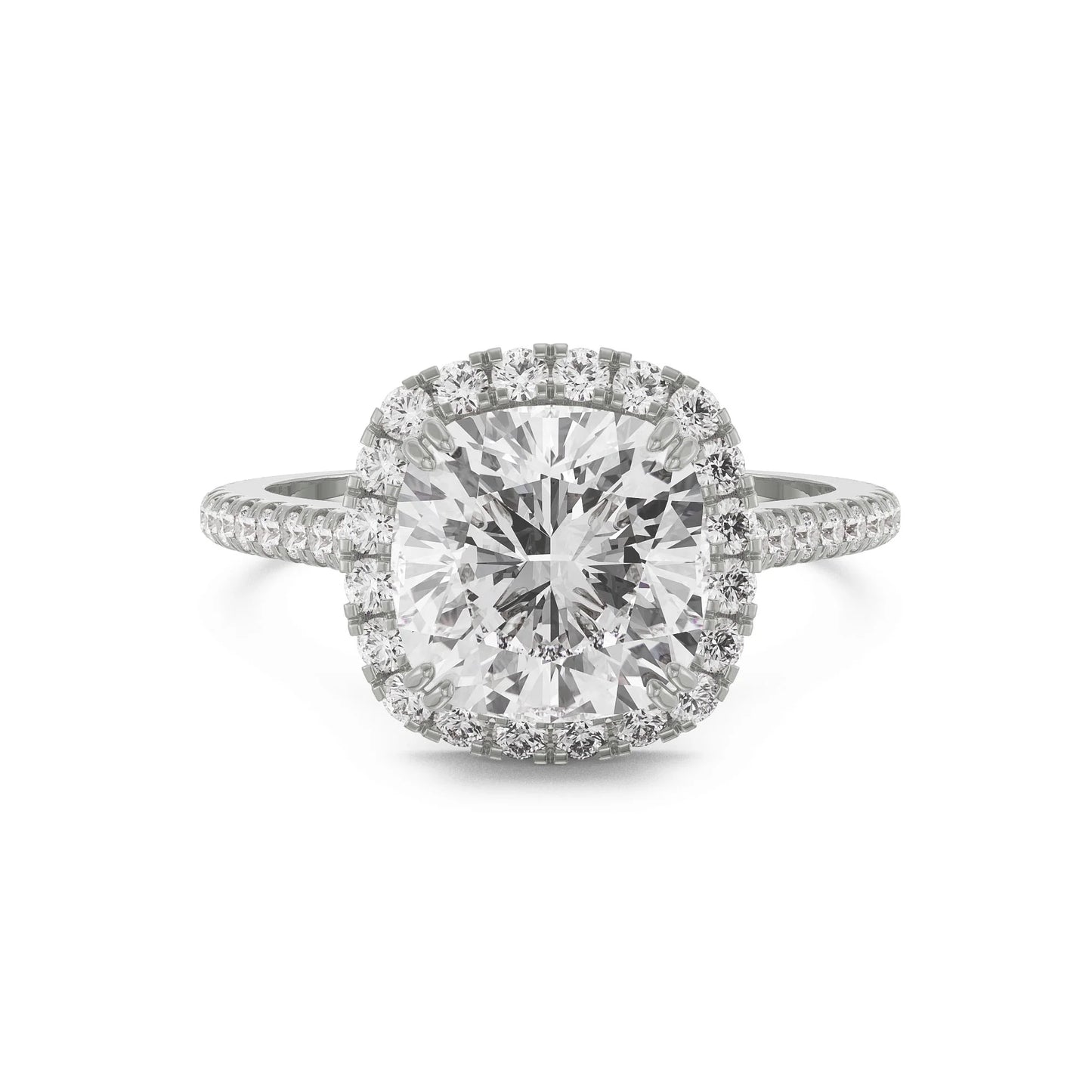 Cushion Halo Lab Grown Radiant Engagement Band