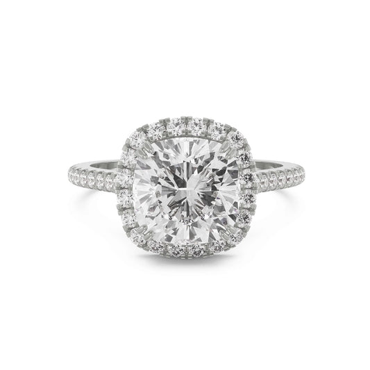 Cushion Halo Lab Grown Radiant Engagement Band