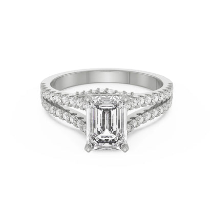 Timeless Emerald Lab Luxe Engagement Band