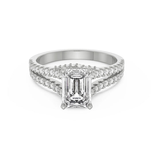 Timeless Emerald Lab Luxe Engagement Band