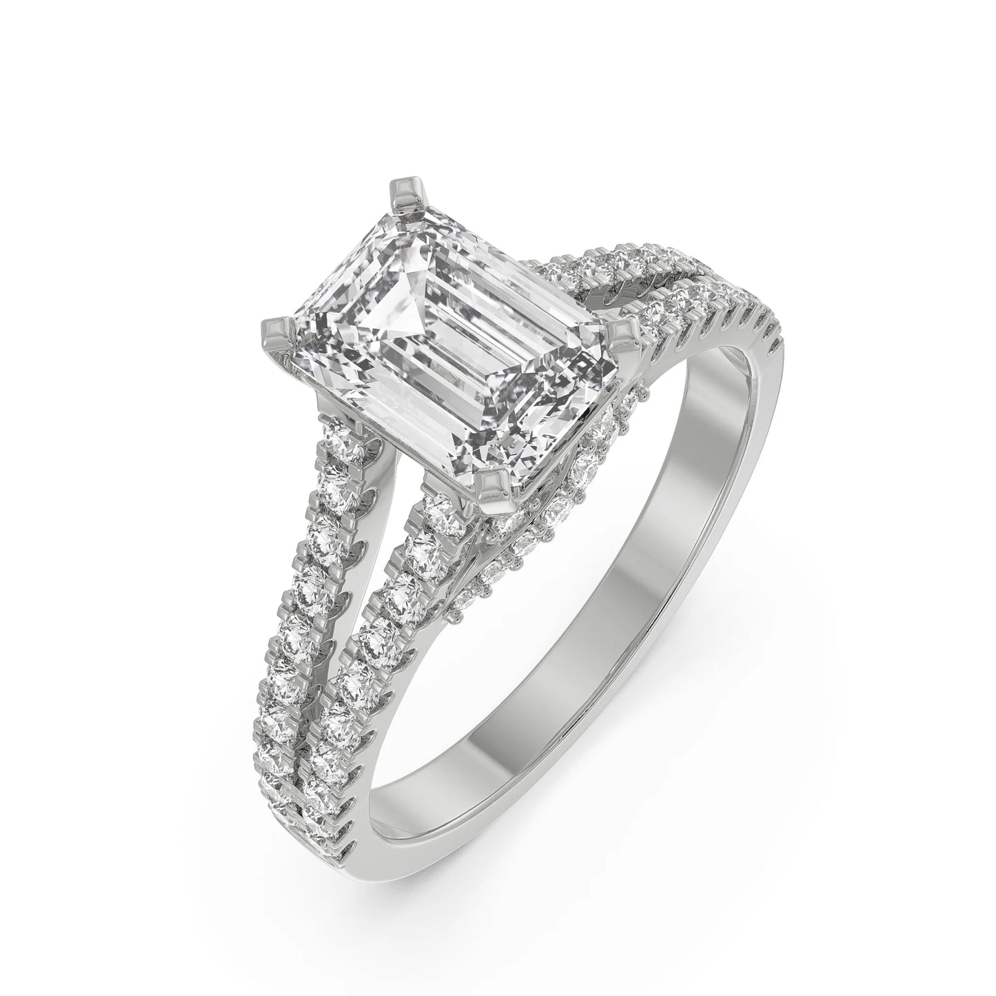 Timeless Emerald Lab Luxe Engagement Band