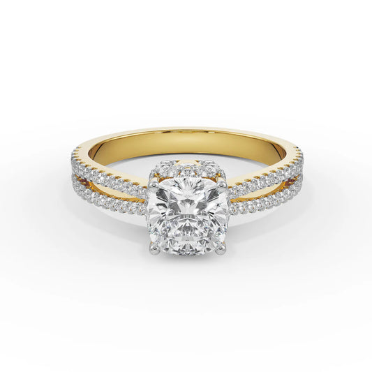Cushion Cut Lab Radiant Engagement Band