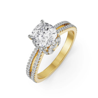 Cushion Cut Lab Radiant Engagement Band