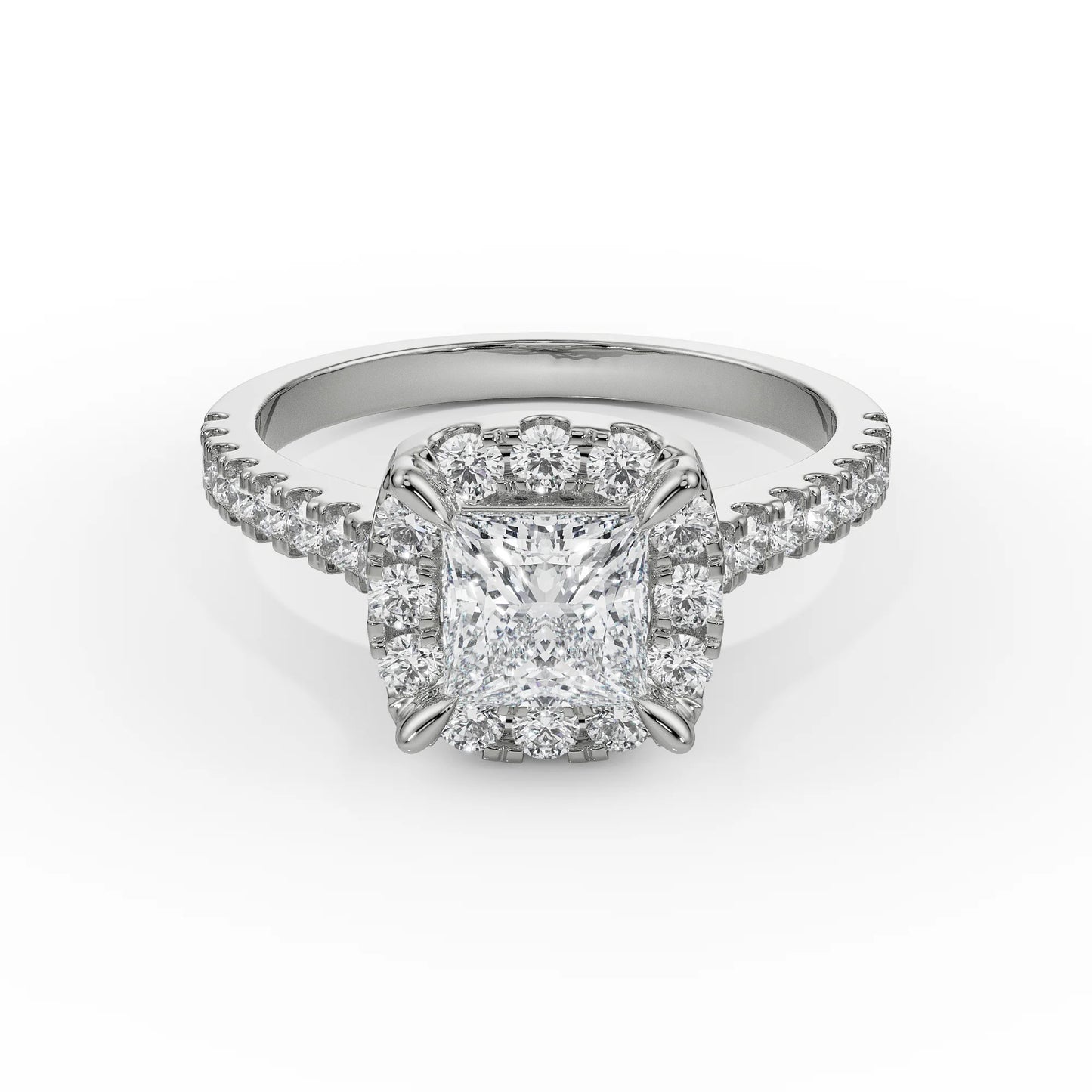 Princess Cut Lab-Grown Brilliant Bridal Circle Ring