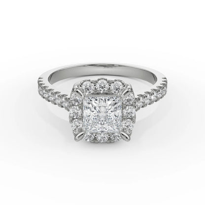 Princess Cut Lab-Grown Brilliant Bridal Circle Ring