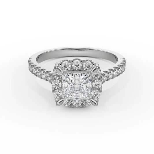 Princess Cut Lab-Grown Brilliant Bridal Circle Ring