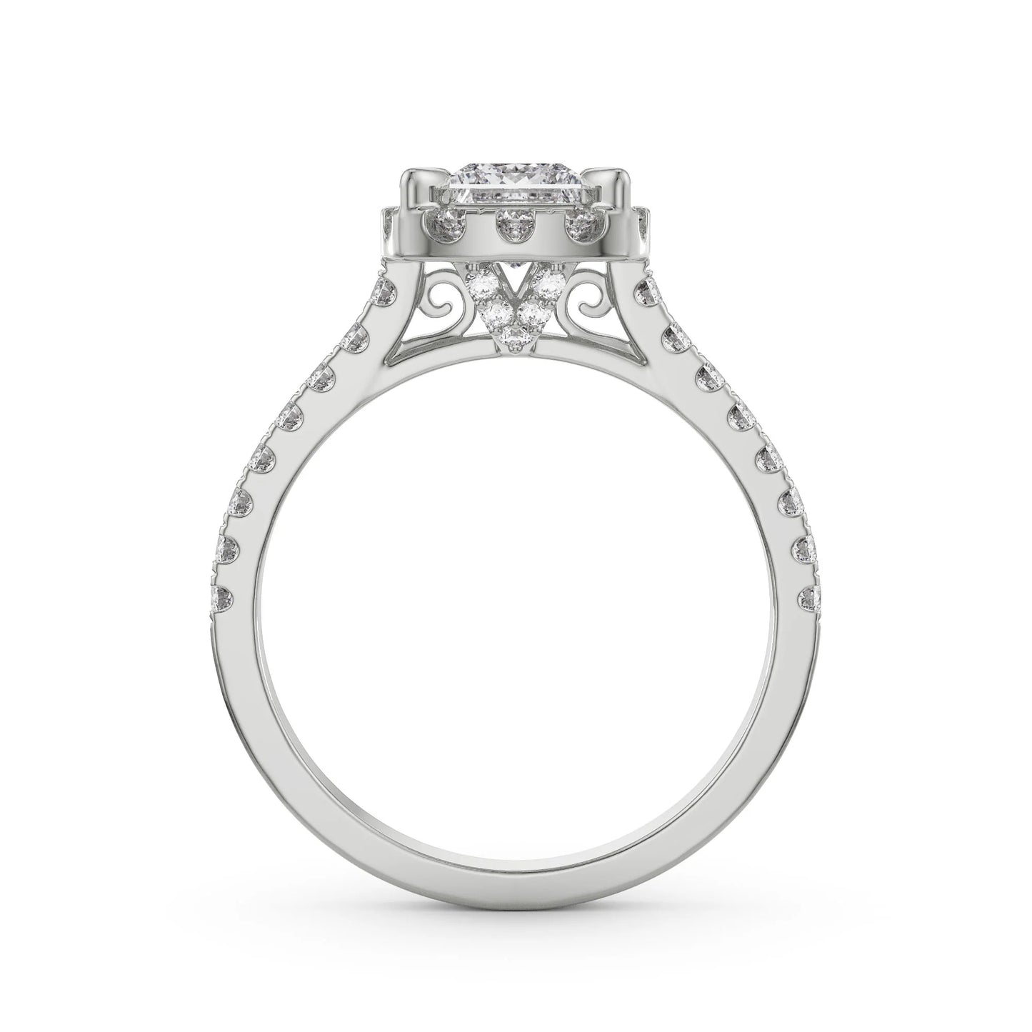 Princess Cut Lab-Grown Brilliant Bridal Circle Ring