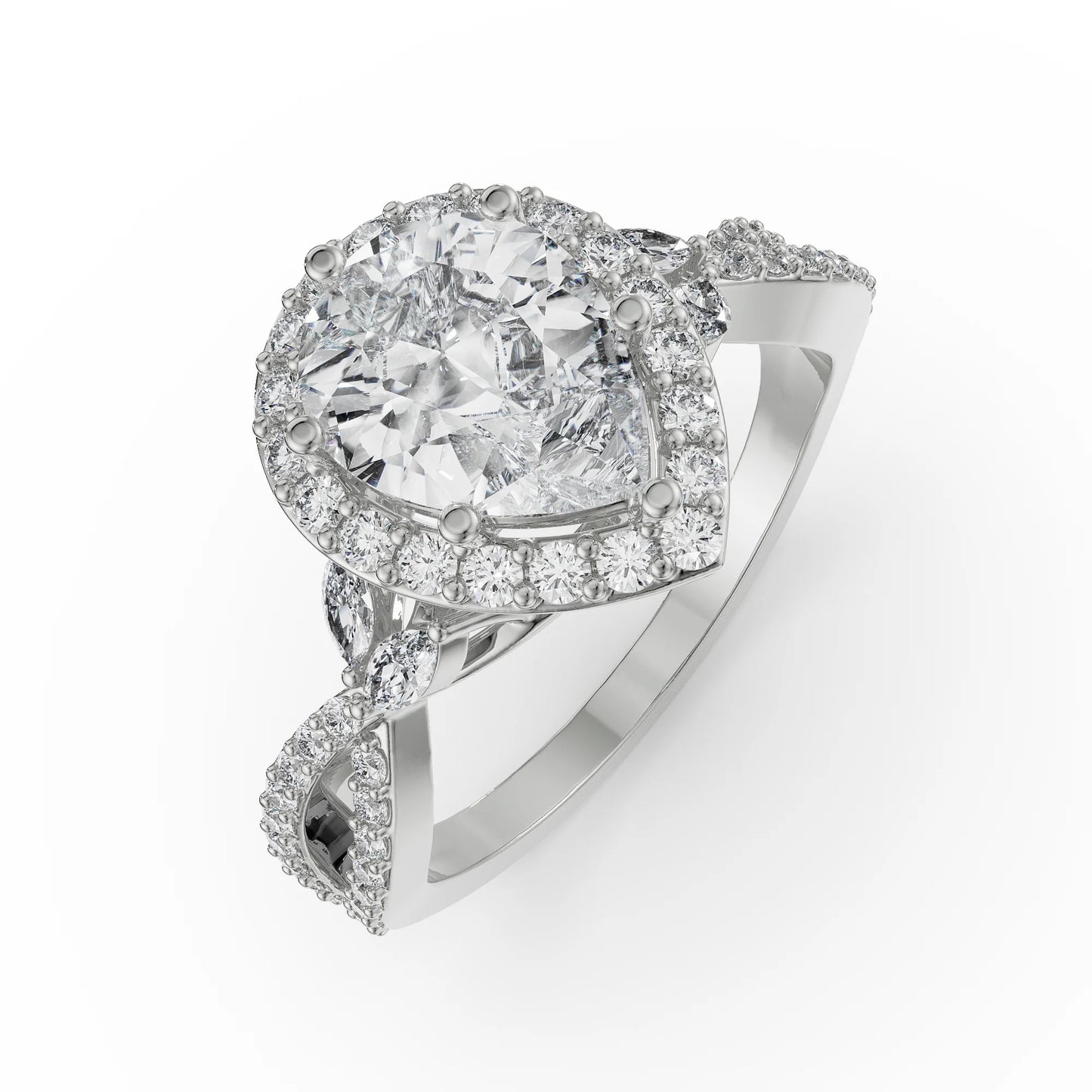Yasmine Marquise Lab Luxe Engagement Band