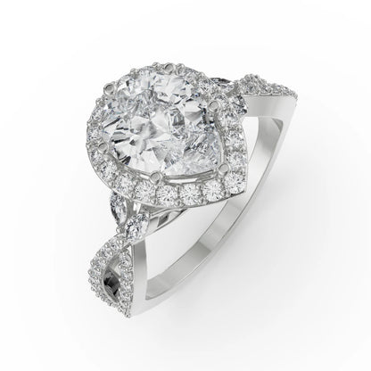 Yasmine Marquise Lab Luxe Engagement Band