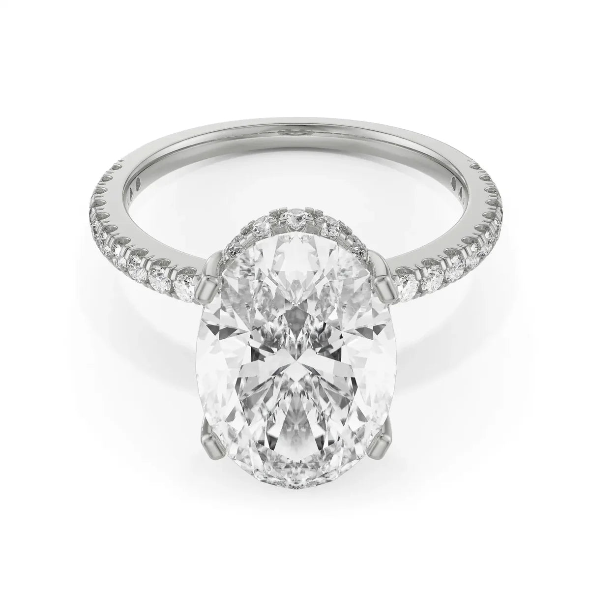 Hidden Halo Oval Lab Grown Luxe Signature Ring