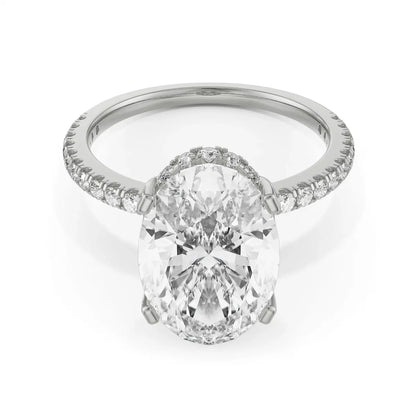 Hidden Halo Oval Lab Grown Luxe Signature Ring