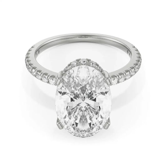 Hidden Halo Oval Lab Grown Luxe Signature Ring