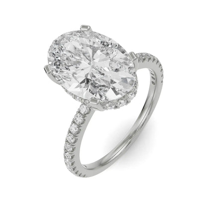 Hidden Halo Oval Lab Grown Luxe Signature Ring