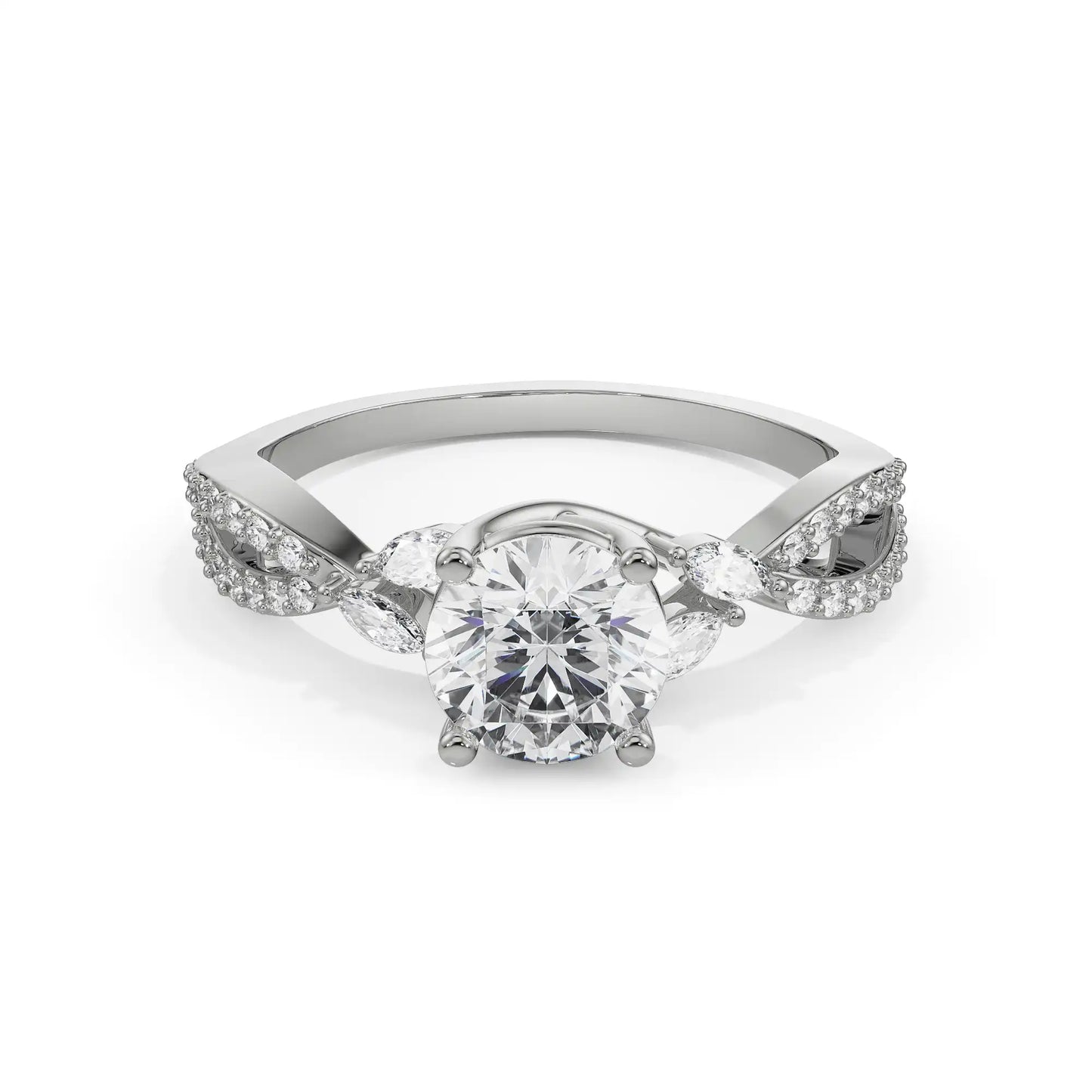 Twisted Shank Lab Grown Brilliant Engagement Band