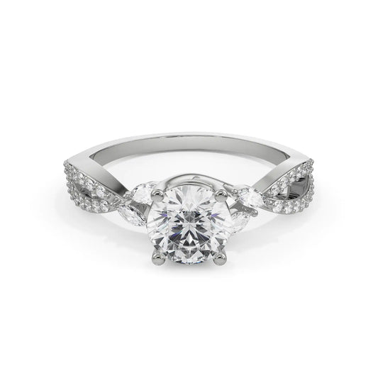 Twisted Shank Lab Grown Brilliant Engagement Band