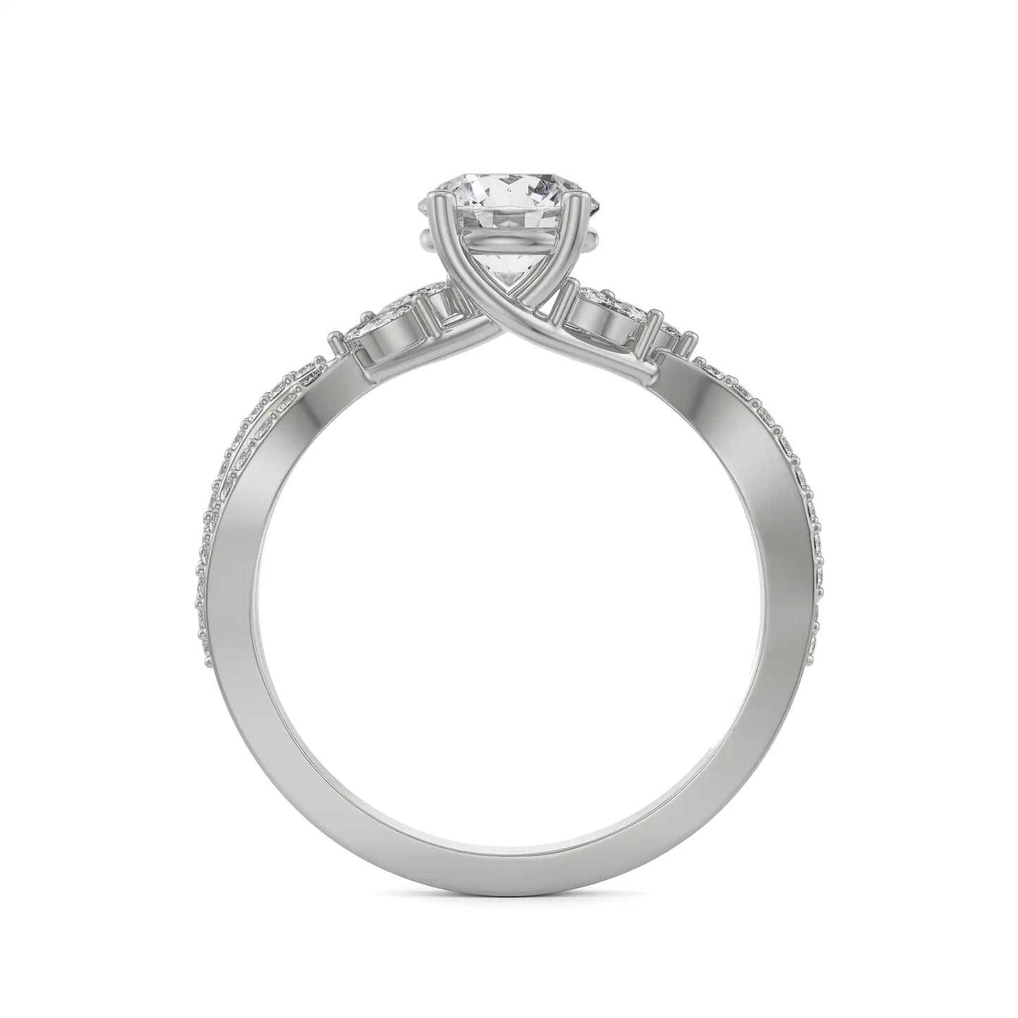 Twisted Shank Lab Grown Brilliant Engagement Band
