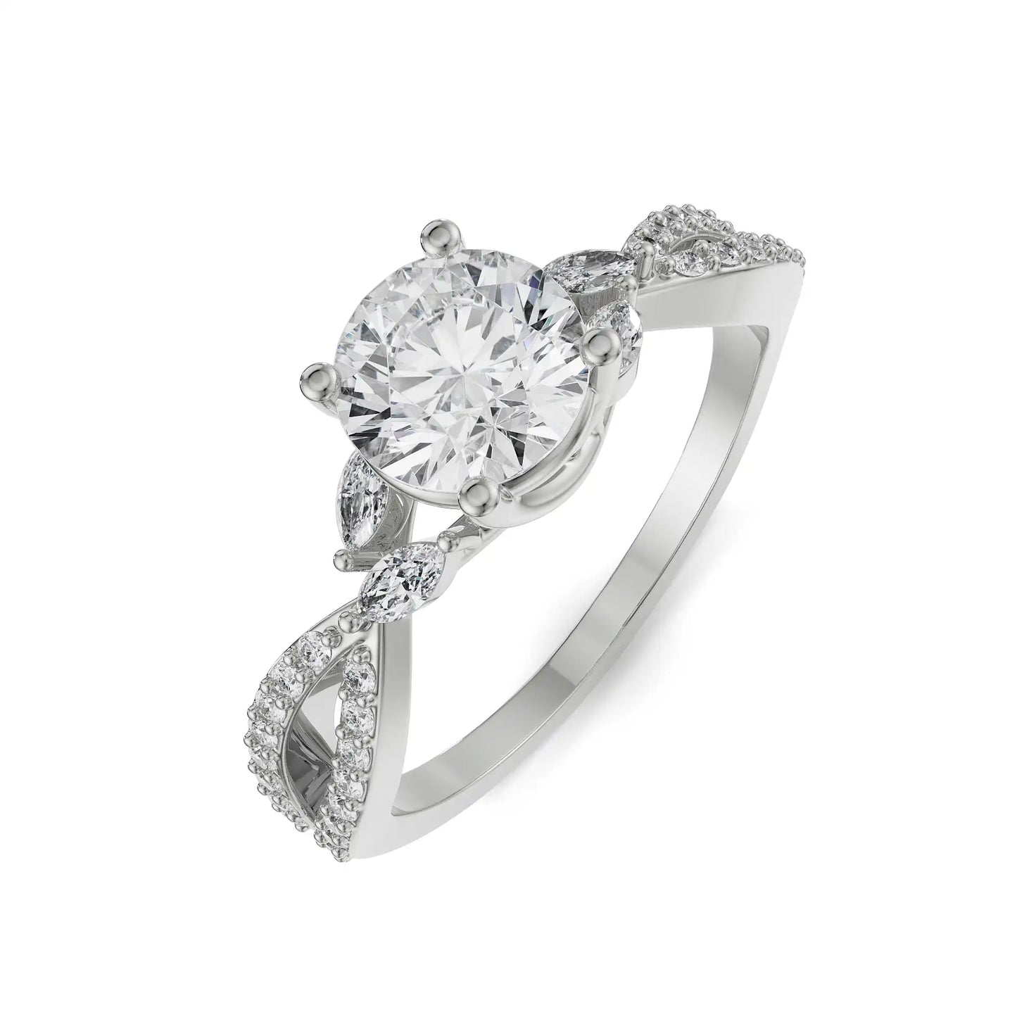 Twisted Shank Lab Grown Brilliant Engagement Band