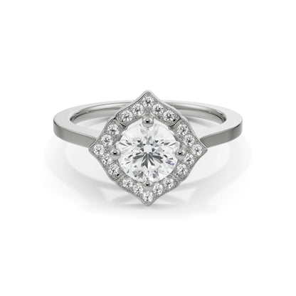 Circular Stone Halo Lab Brilliant Engagement Ring