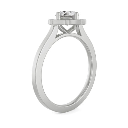 Circular Stone Halo Lab Brilliant Engagement Ring
