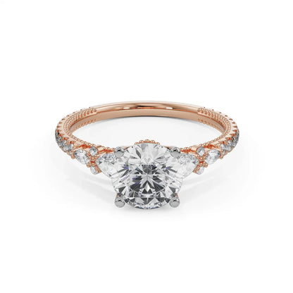 Pear Cut Sidestone Lab Grown Luxe Circle