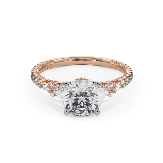 Pear Cut Sidestone Lab Grown Luxe Circle