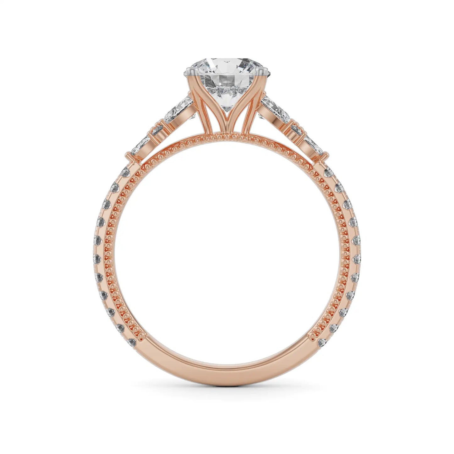 Pear Cut Sidestone Lab Grown Luxe Circle