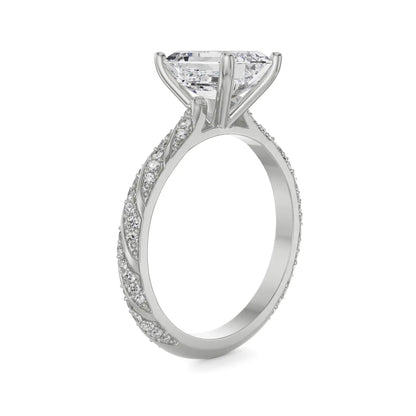 Radiant Emerald Lab Brilliant Engagement Band