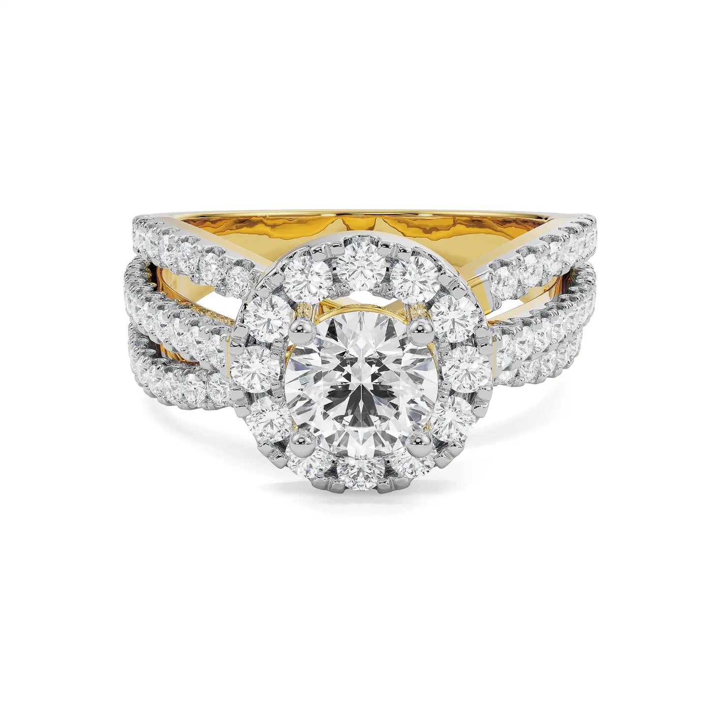 Crossover Circular Lab Radiant Engagement Ring