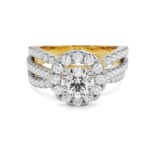 Crossover Circular Lab Radiant Engagement Ring