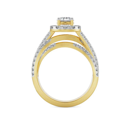 Crossover Circular Lab Radiant Engagement Ring