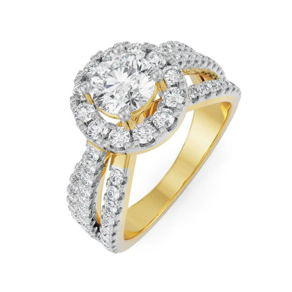 Crossover Circular Lab Radiant Engagement Ring